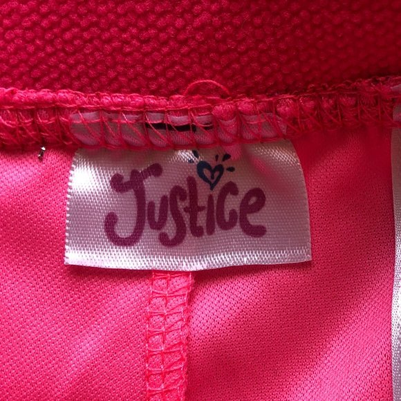 Justice Hot Pink Shimmery Tutu Skirt Skort Size 10 - Picture 7 of 8